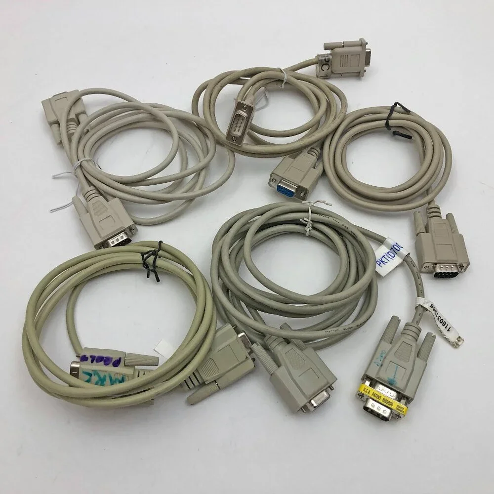 DB9 RS232 Male to Female Serial Port Extension Cables lot of 4 4ft & 1-10ft